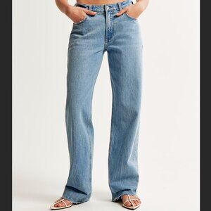 Abercrombie & Fitch 90s Baggy Low Rise Wide Leg Jeans Medium Wash Sz 28/6L
